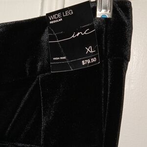 INC International Concepts Black Velvet Wide Leg Pants
